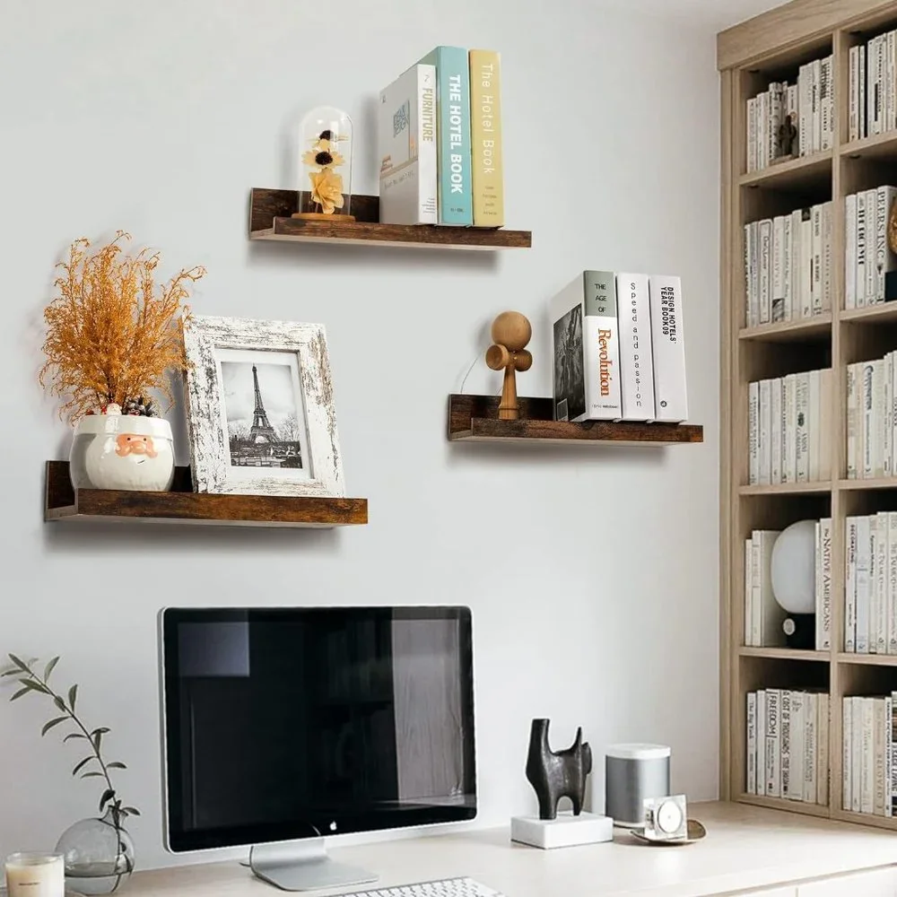 Home Floating Shelves for Wall Decor Storage, Wall Shelves Set of 5, Wall Mounte